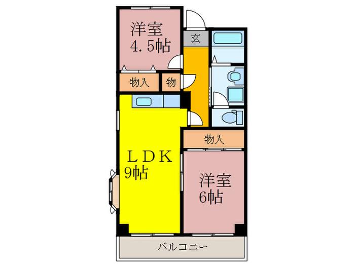 エクセル上小阪(2LDK/3階)の間取り写真