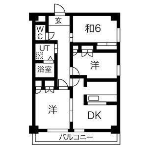 ベルルージュ上社(3LDK/3階)の間取り写真