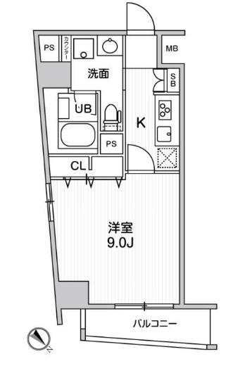 ROOTS HIGASHI NAGASAKI(1K/6階)の間取り写真