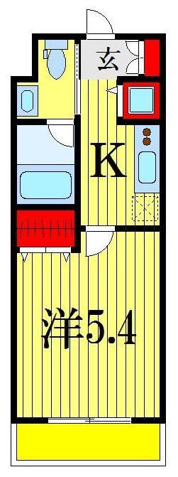 S-FORT西船橋(1K/1階)の間取り写真