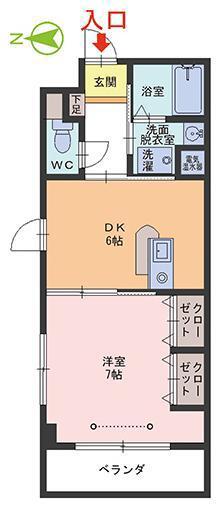 メゾンプリオール(1DK/2階)の間取り写真