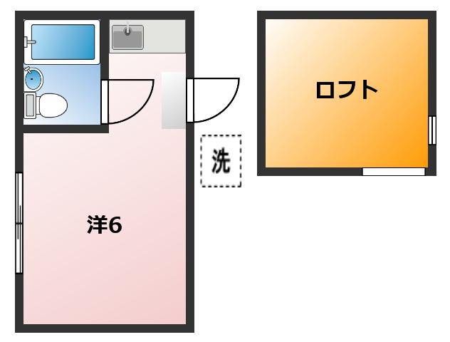 美しの森ハウス(ワンルーム/1階)の間取り写真