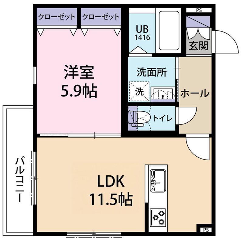 リッツ・フタバ(1LDK/3階)の間取り写真