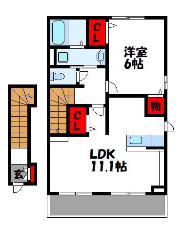 アルバK(1LDK/2階)の間取り写真