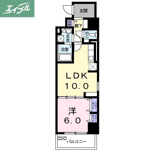 レジデンス柳町(1LDK/1階)の間取り写真
