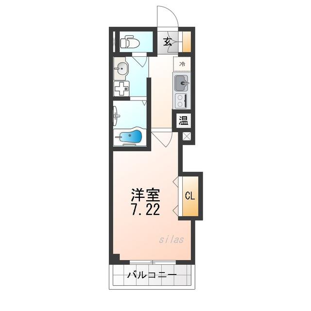 みおつくし春日出(1K/3階)の間取り写真