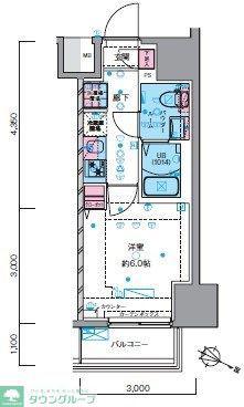GENOVIA青砥SKYGARDEN(1K/12階)の間取り写真