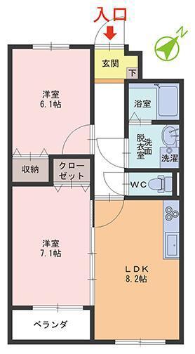 スパークル(2LDK/3階)の間取り写真
