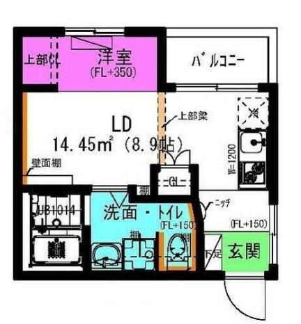 GRAN GATE(ワンルーム/3階)の間取り写真