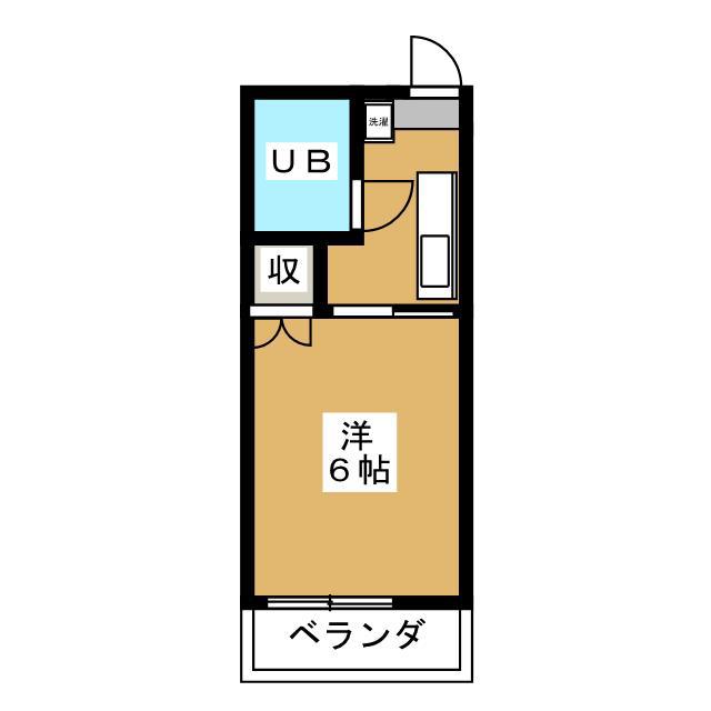 ハイドハウス(1K/1階)の間取り写真