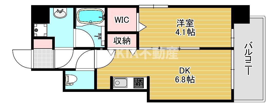 スプランディッド天王寺III(1DK/5階)の間取り写真