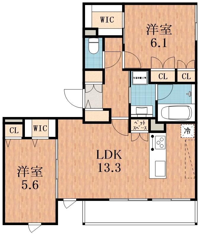 & FUMINOSATO(2LDK/1階)の間取り写真