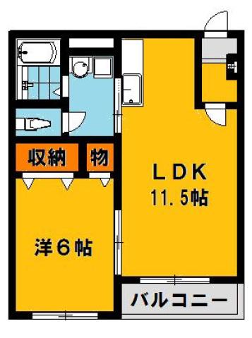 サンティールマンション(1LDK/3階)の間取り写真