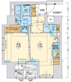 ファーストフィオーレ阿波座アクア(1LDK/8階)の間取り写真