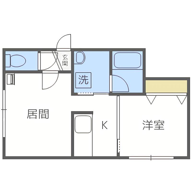 サンタバサ月寒壱番館(1LDK/2階)の間取り写真