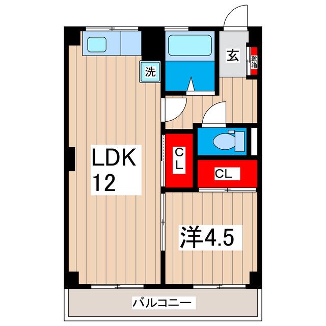 征矢マンション(1LDK/3階)の間取り写真