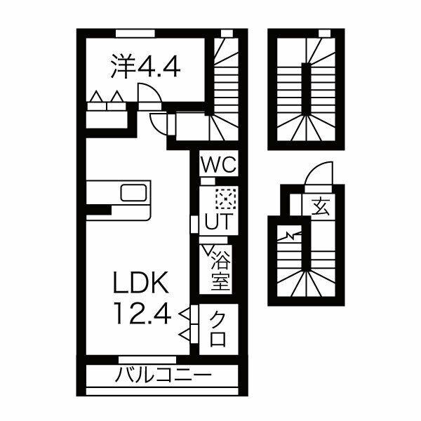 シンフォニー大場(1LDK/3階)の間取り写真