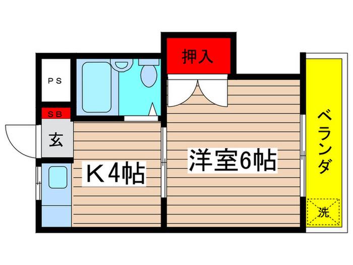 さつき荘(1K/2階)の間取り写真