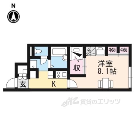レオパレス篠山(1K/1階)の間取り写真