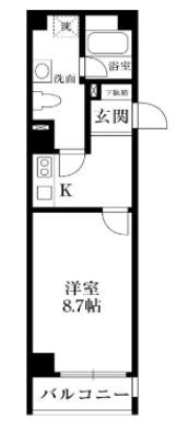 メインステージ芦屋茶屋之町(1K/1階)の間取り写真
