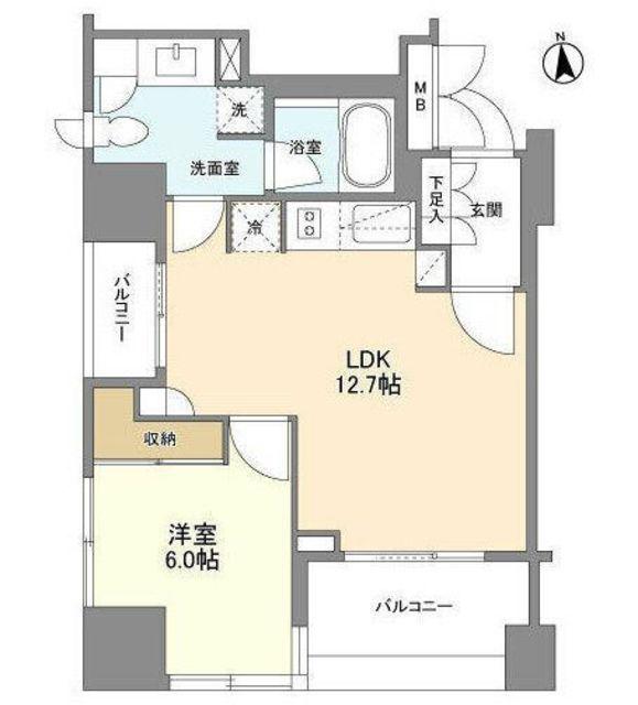 LASANTE 麻布十番(1LDK/2階)の間取り写真