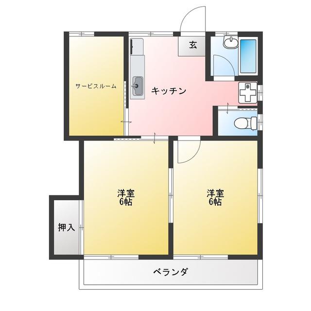 ミキコーポ秋津(2SK/2階)の間取り写真