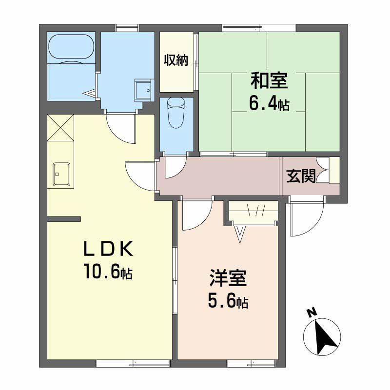 ドリームハウス(2LDK/1階)の間取り写真