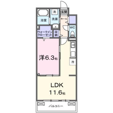 フロレスタ湘南 III(1LDK/1階)の間取り写真
