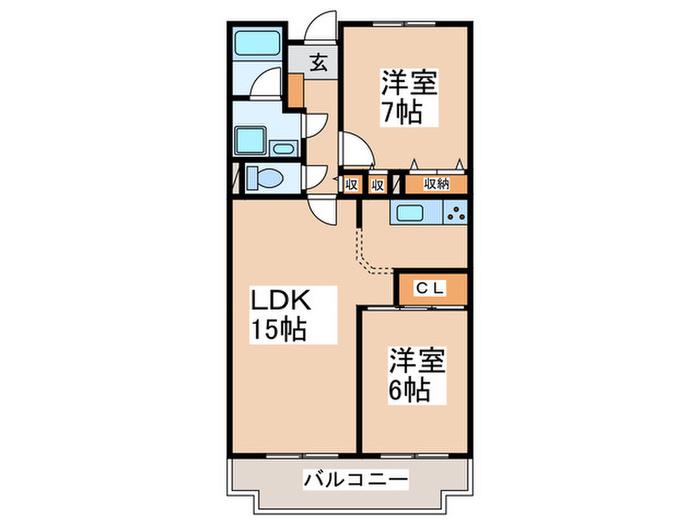 エミネンスあざみ野第2(2LDK/2階)の間取り写真
