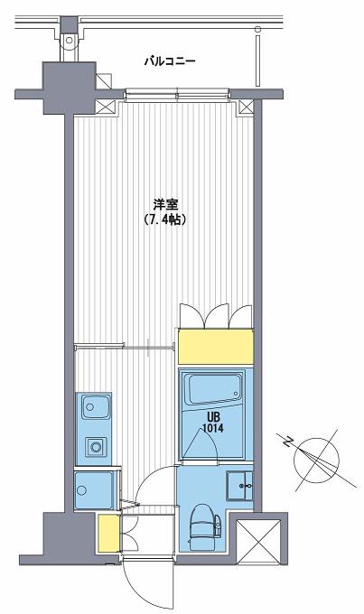 フラットAKH(1K/3階)の間取り写真