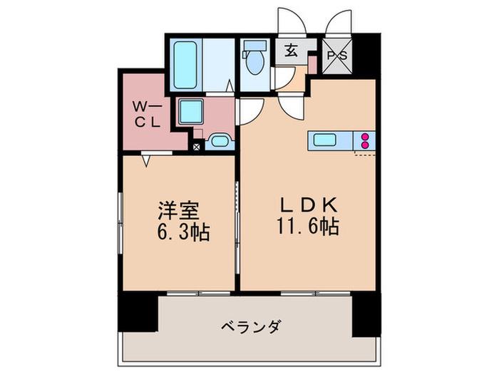 KATAYAMA BLDG 26(1LDK/4階)の間取り写真