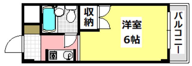ネバーランド21(1K/2階)の間取り写真