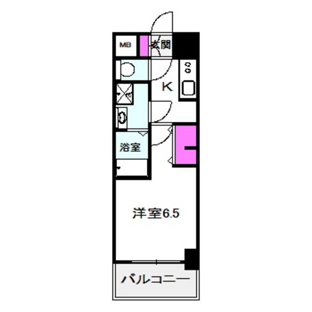ES-GRANDE長居パークフロント(1K/8階)の間取り写真