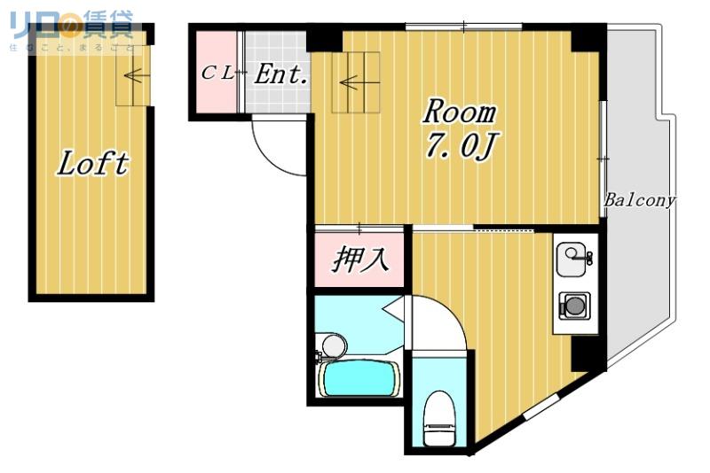 プランドールSAKAE(1K/5階)の間取り写真