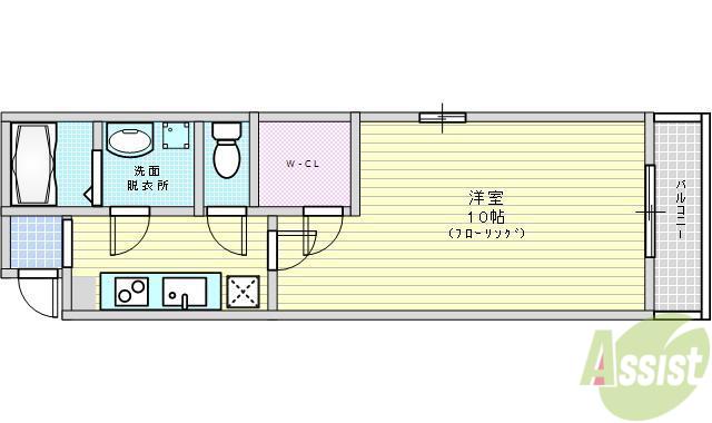 フジパレス吹田ウエストⅡ番館(1K/3階)の間取り写真