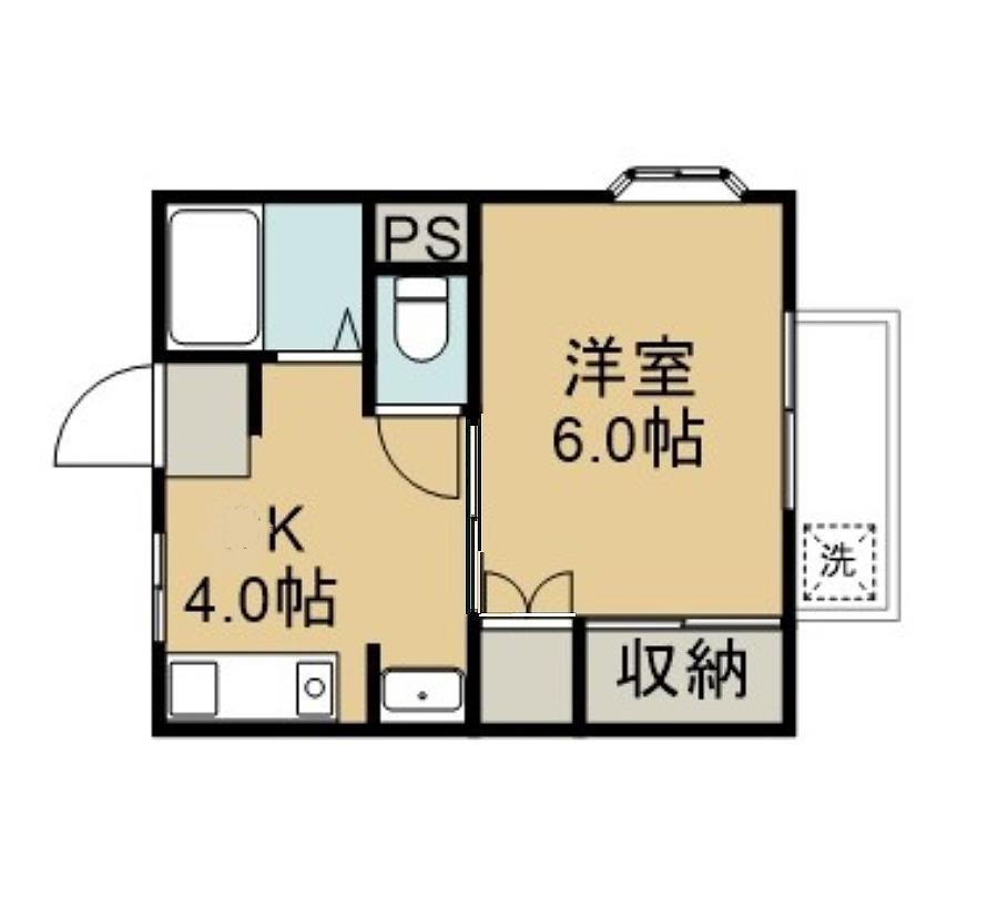 グリーンテラス(1K/1階)の間取り写真