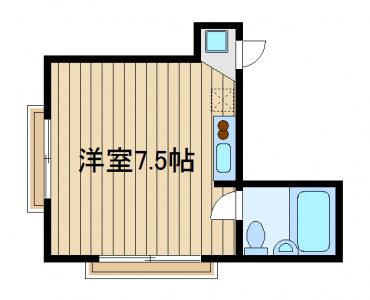 山一荘(ワンルーム/2階)の間取り写真