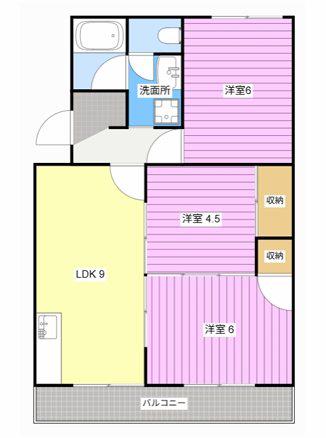 柳田マンション(3LDK/3階)の間取り写真