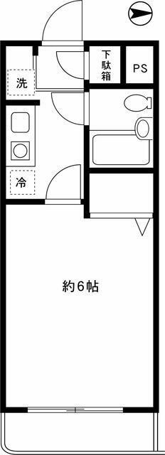 DRホームズ阿佐ヶ谷(1K/1階)の間取り写真