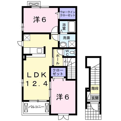 コリーナ・デ・ラ・アザリア I(2LDK/2階)の間取り写真