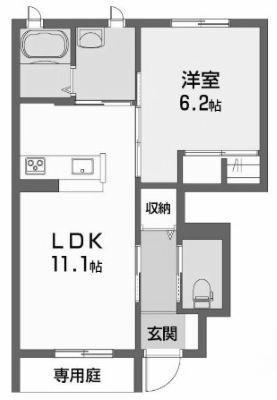 スパジオコモド蔵(1LDK/1階)の間取り写真