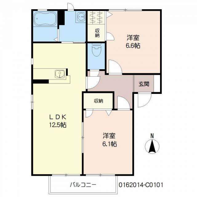 サンハイム町田 C棟(2LDK/1階)の間取り写真