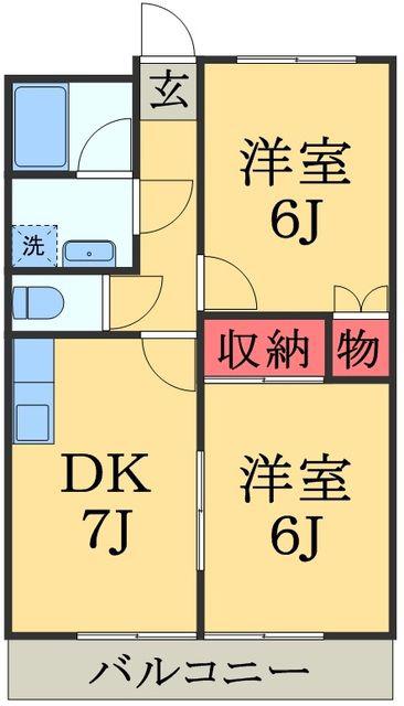 ファインパーク2(2DK/2階)の間取り写真