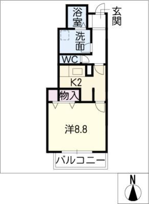 グランディス・マスダ(1K/1階)の間取り写真
