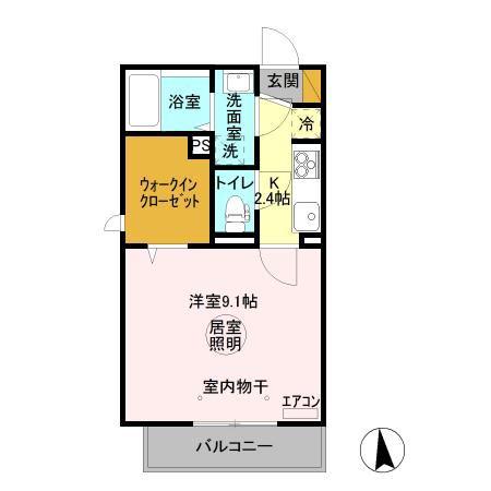 フォレストメゾン堀割(1K/3階)の間取り写真