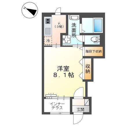 JR土讃線 後免駅 徒歩8分 2階建 築3年(1K/1階)の間取り写真