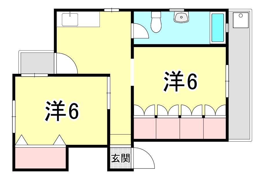 マンションL(2K/4階)の間取り写真