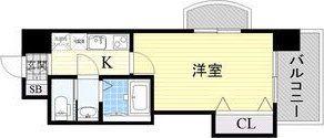 LUXE新大阪イーストII(1K/9階)の間取り写真
