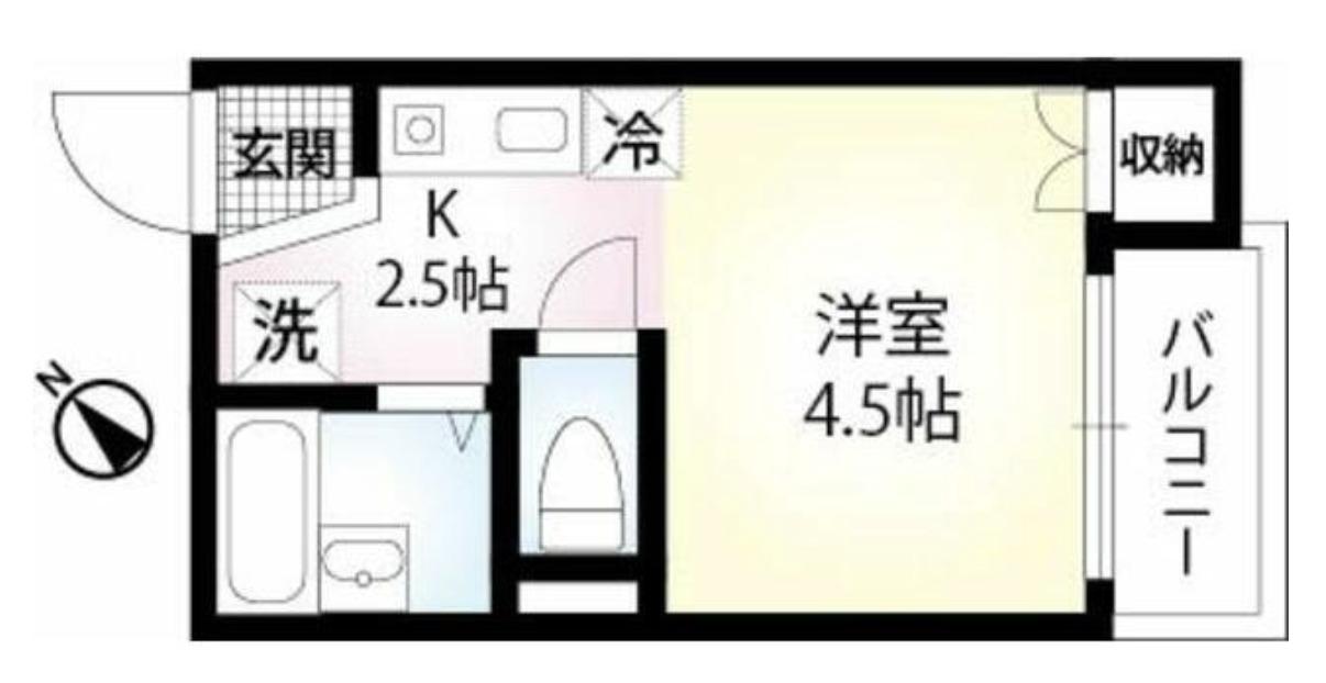 ラウレア(1K/1階)の間取り写真