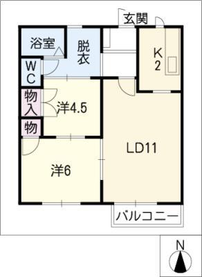 セフィラマキタ(2LDK/2階)の間取り写真